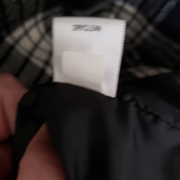 Merona Buffalo Check Black & White Plaid Wool Blend Coat Small Tartan - Picture 10 of 10